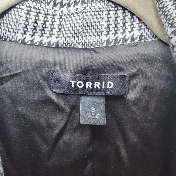 Torrd Plaid Longline Blazer Long Sleeve Tie Pockets Lined Single Button Sz 3X - Picture 13 of 14